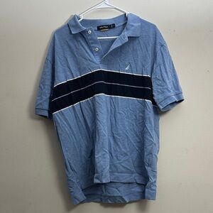 Nautica Men's Polo in Blue with Black Stripe